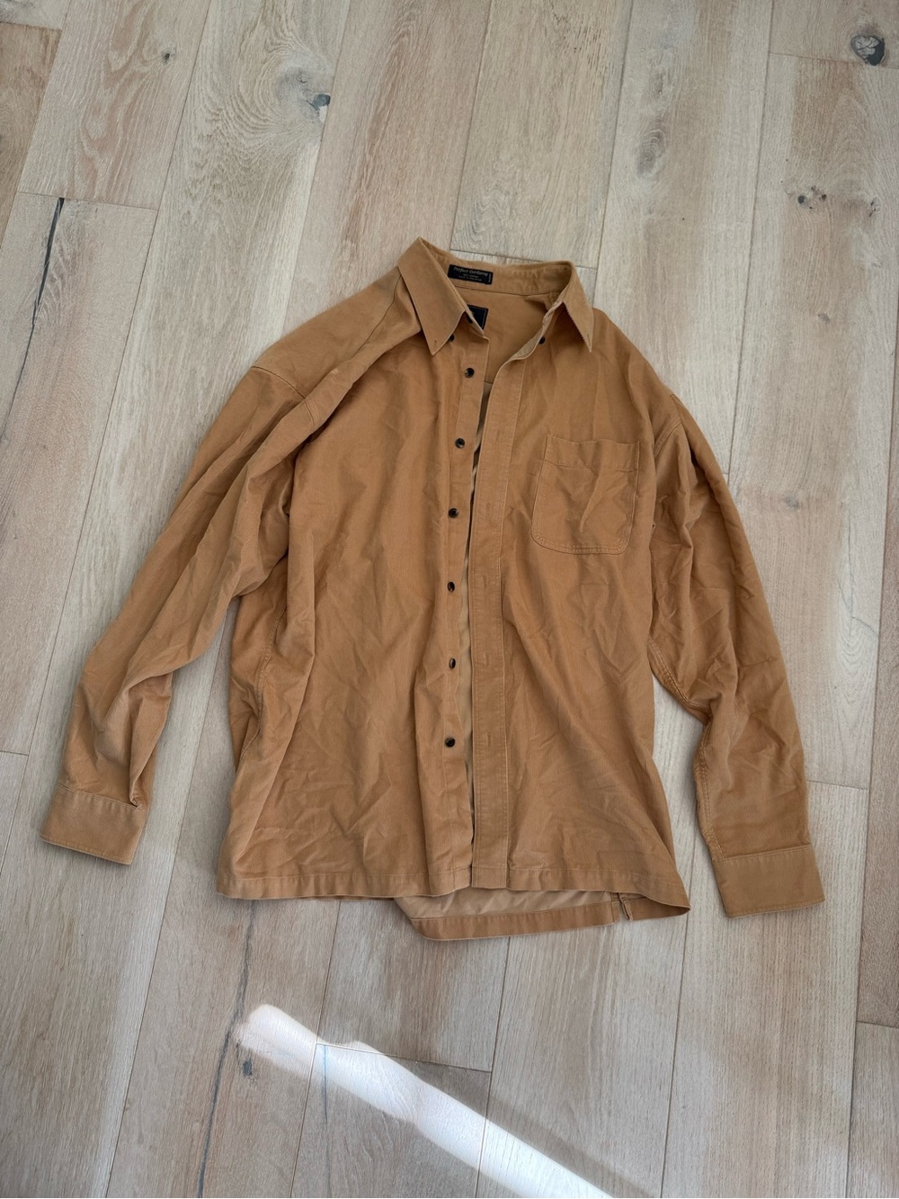 Vintage 90s BD Baggies Tan Corduroy Oversized Shirt L / 100% Cotton